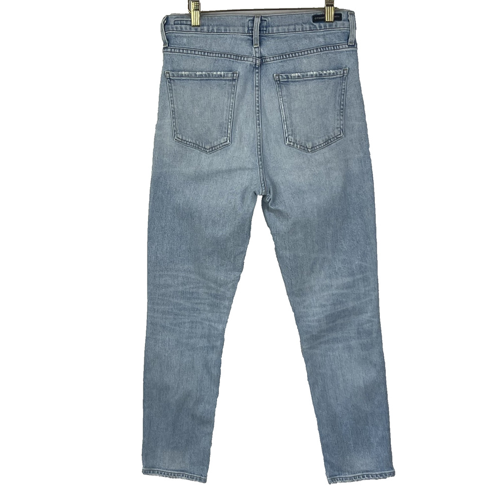 Citizens Of Humanity Jeans 28 Olivia Crop Blue Denim High Rise Slim Button Fly - Picture 2 of 13